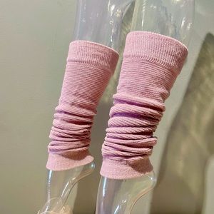 Dusty Rose and Silver sparkle leg warmers